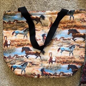 Equestrian Print Tote Bag